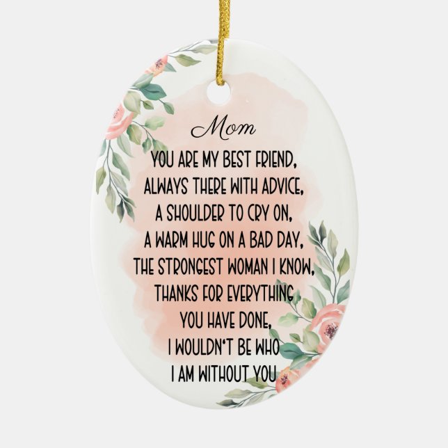 Sentimental words for Mama Keramik Ornament (Vorne)