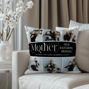 Sentimentale Fotocollage für Mama zum Aufbewahren Kissen