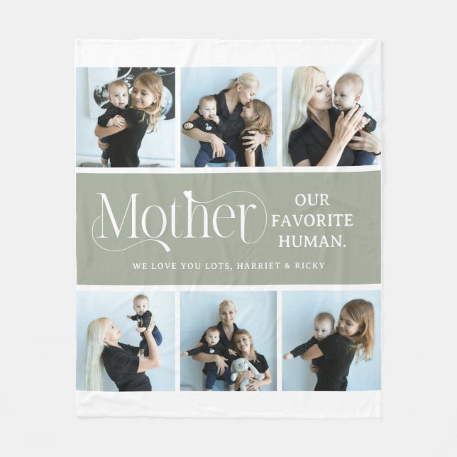 Sentimentale Fotocollage Mutter Andenken  Fleecedecke (Vorderseite)