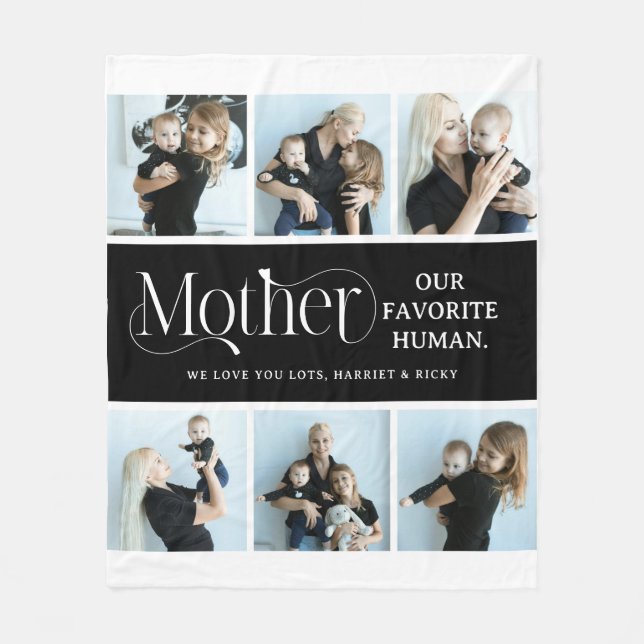 Sentimentale Fotocollage Mutter Andenken  Fleecedecke (Vorderseite)