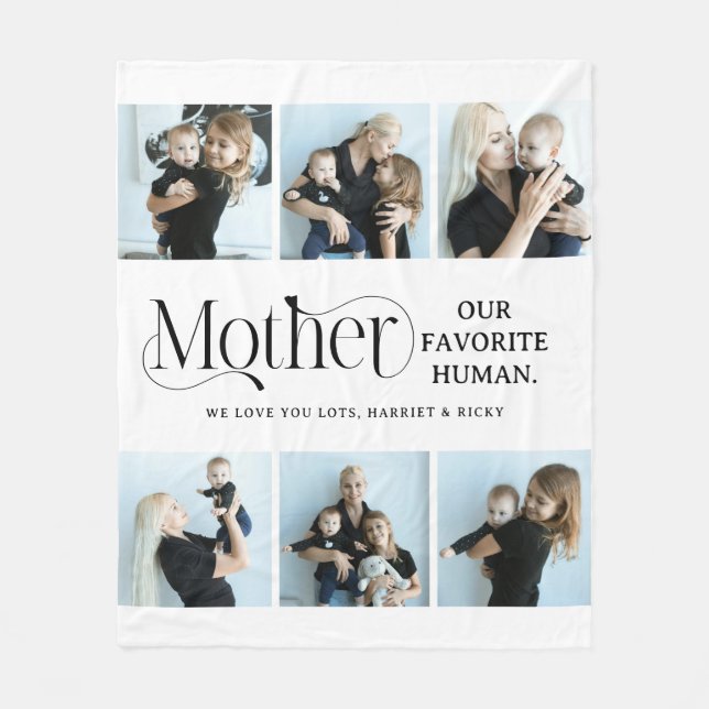 Sentimentale Fotocollage Mutter Andenken  Fleecedecke (Vorderseite)