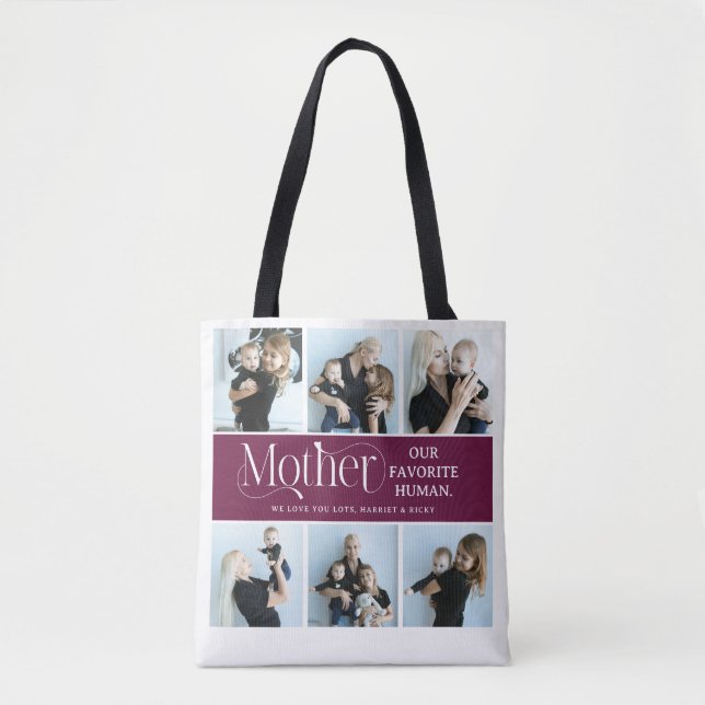 Sentimentale Fotocollage Mutter Andenken Tasche (Vorderseite)