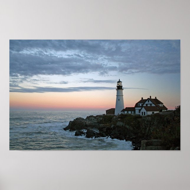 Sentinal bei Sunset, Portland Head Lighthouse Poster (Vorne)