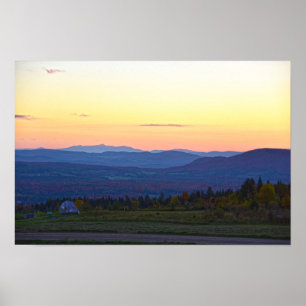 Sentinel Rock Vermont Sunset Poster