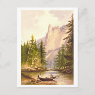 Sentinel Rock Yosemite Vintag Prang Lithograph Postkarte