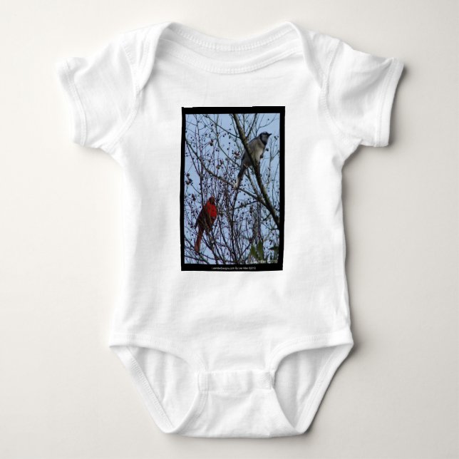 Sentinels Blue Jay und Kardinal von Lee Hiller Baby Strampler (Vorderseite)
