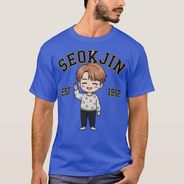 SeokJin EST.1992 Niedlicher Chibi Style Fans Gif T-Shirt (Vorderseite)
