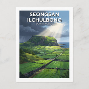 Seongsan Ilchulbong und Jejus östliches Ackerland Postkarte