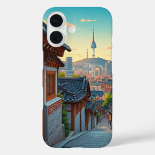 Seoul Bukchon Südkorea Sunset iPhone 16 Hülle