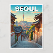 Seoul Bukchon Südkorea Sunset