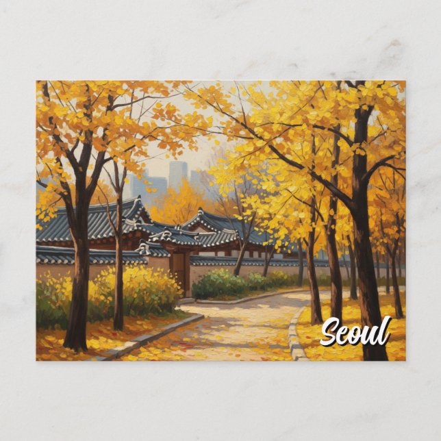 Seoul Bukchon Südkorea Travel Postkarte (Vorderseite)