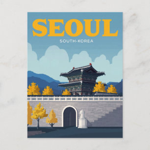 Seoul Gyeongbokgung Palast Vintage Kunst Postkarte