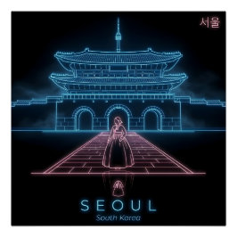 Seoul Hanbok- Gyeongbokgung-Palast-Südkorea Poster