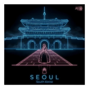 Seoul Hanbok- Gyeongbokgung-Palast-Südkorea Poster