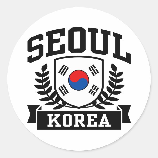 Seoul Korea Runder Aufkleber (Vorderseite)