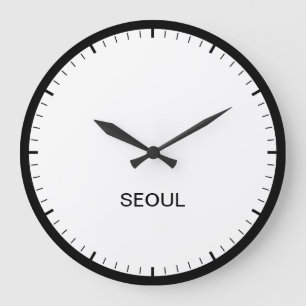 Seoul Korea Time Zone Newsroom Style Clock Große Wanduhr