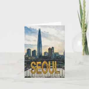 Seoul Korea Watercolor Karte