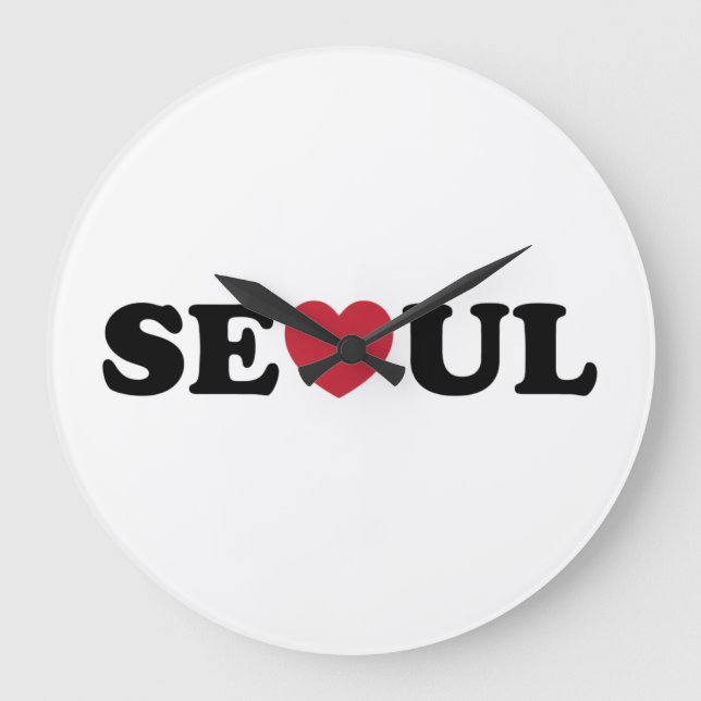 Seoul Liebe Heart Große Wanduhr (Vorderseite)