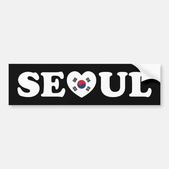 Seoul Liebe Herz Taegeukgi Flag Autoaufkleber (Vorne)