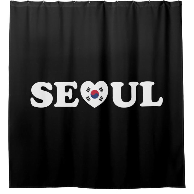 Seoul Liebe Herz Taegeukgi Flag Duschvorhang (Vorderseite)