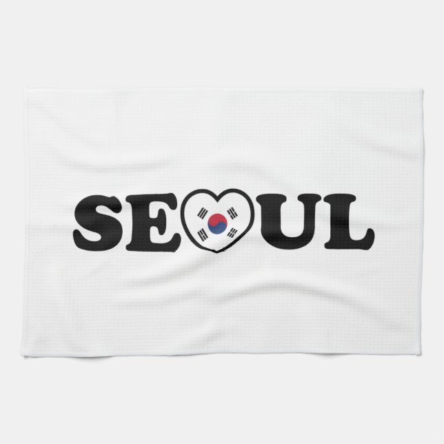 Seoul Liebe Herz Taegeukgi Flag Geschirrtuch (Horizontal)