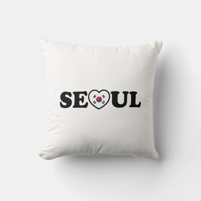 Seoul Liebe Herz Taegeukgi Flag Kissen (Vorderseite)