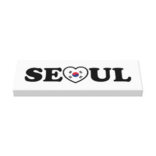 Seoul Liebe Herz Taegeukgi Flag Leinwanddruck