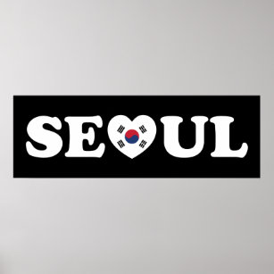Seoul Liebe Herz Taegeukgi Flag Poster