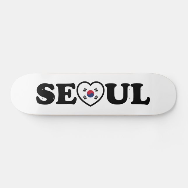 Seoul Liebe Herz Taegeukgi Flag Skateboard (Horizontal)