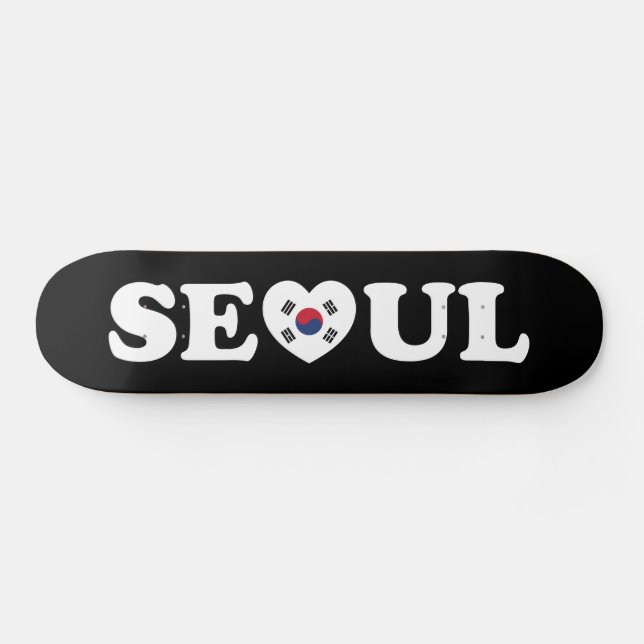Seoul Liebe Herz Taegeukgi Flag Skateboard (Horizontal)