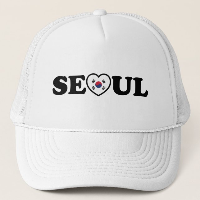 Seoul Liebe Herz Taegeukgi Flag Truckerkappe (Vorderseite)