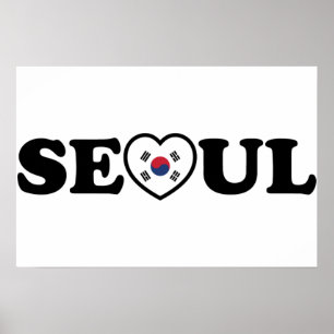Seoul Love Heart Taegeukgi-Flagge Poster