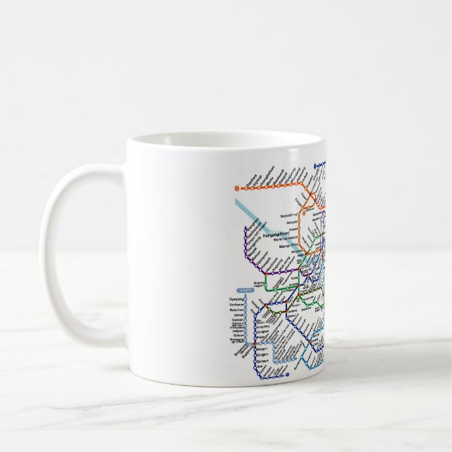 Seoul-Metro-Karten-Tasse Kaffeetasse (Links)