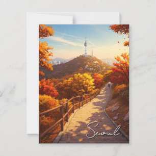 Seoul Namsan Südkorea Herbst Postkarte