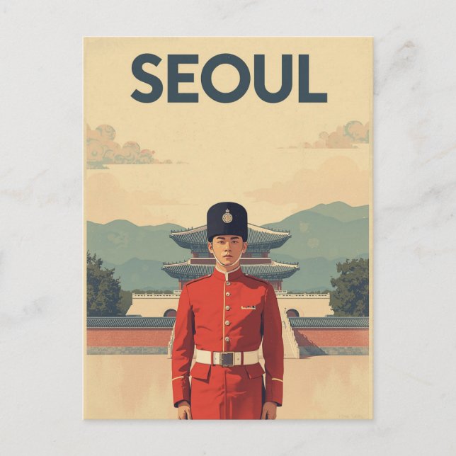 Seoul Palastwache Postkarte (Vorderseite)