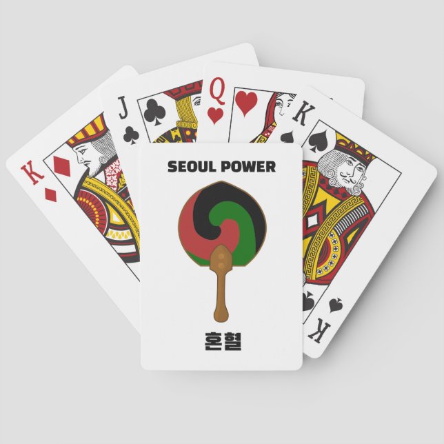 Seoul Power koreanischer und Black Mixed Fan Playi Spielkarten (Rückseite)