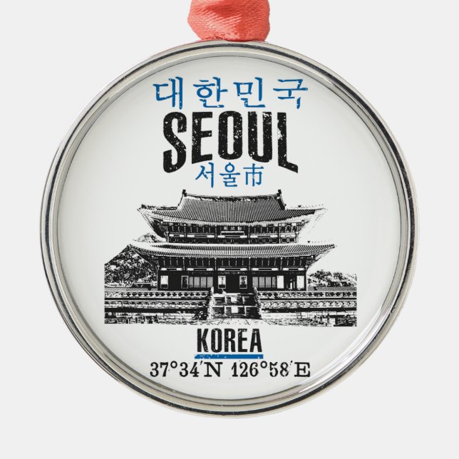 Seoul Silbernes Ornament (Vorne)