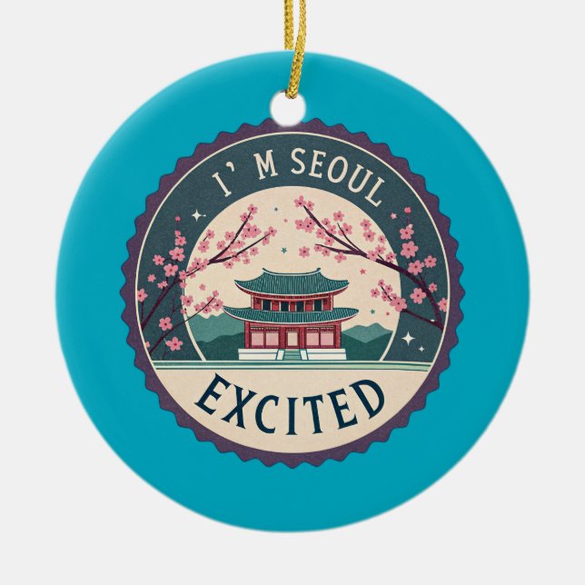 Seoul Sisters Korea Travel Memory Ceramic Ornament (Vorne)