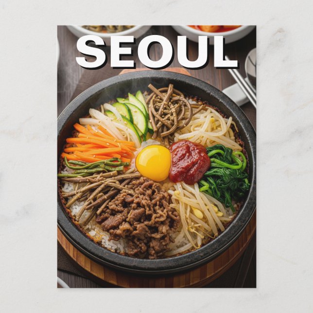 Seoul South Korea Bibimbap Postkarte (Vorderseite)