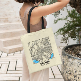Seoul, South Korea City Map Tote Bag Tragetasche
