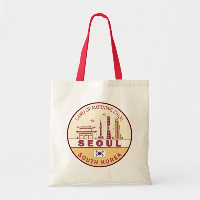 Seoul South Korea City Skyline Emblem Tragetasche (Vorne)