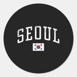 Seoul South Korea Country Flag Vacation Runder Aufkleber