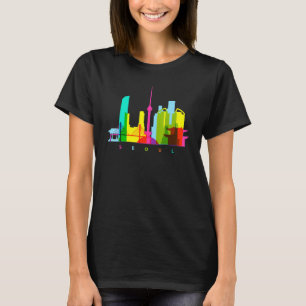 Seoul South Korea farbenfrohe südkoreanische Skyli T-Shirt
