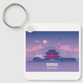 Seoul South Korea Pastel Travel Design Schlüsselanhänger