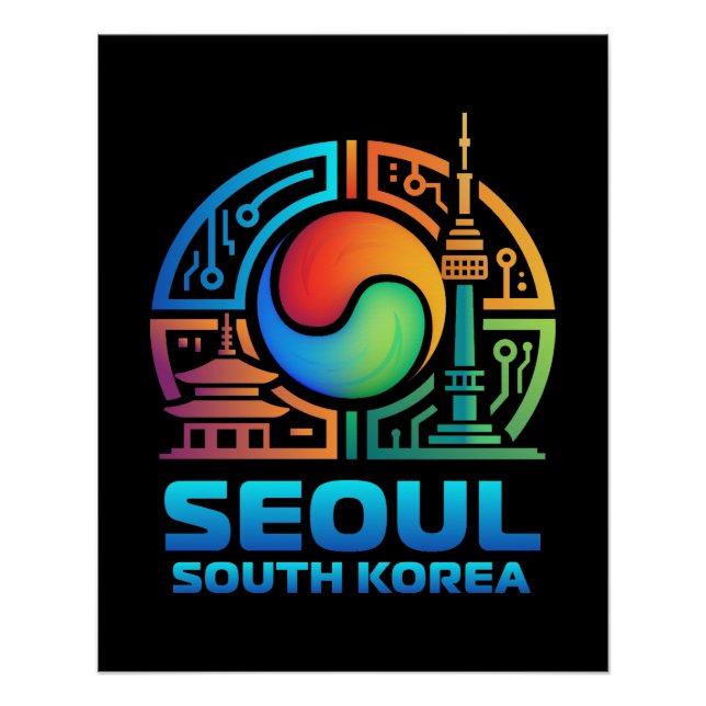 Seoul South Korea Poster (Vorderseite)