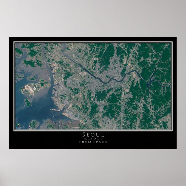 Seoul South Korea Satellite Poster Map (Vorne)