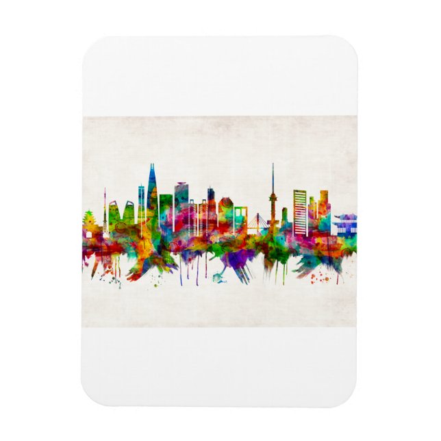 Seoul South Korea Skyline Magnet (Vertikal)