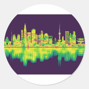 Seoul South Korea Skyline Runder Aufkleber