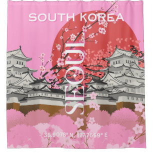 Seoul South Korea Travel Art Duschvorhang