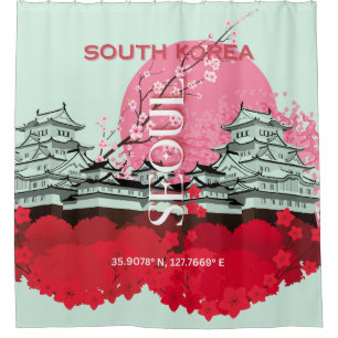 Seoul South Korea Travel Art Duschvorhang